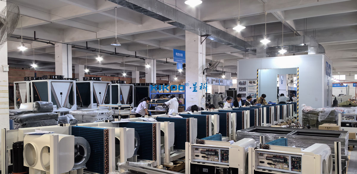 蒸發(fā)冷省電空調(diào)-環(huán)?？照{(diào)廠家生產(chǎn)車間