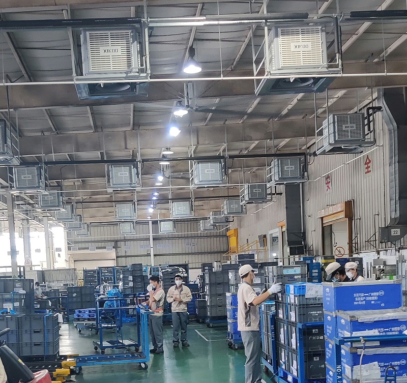 冷風(fēng)機(jī)環(huán)?？照{(diào)廠房車間案例